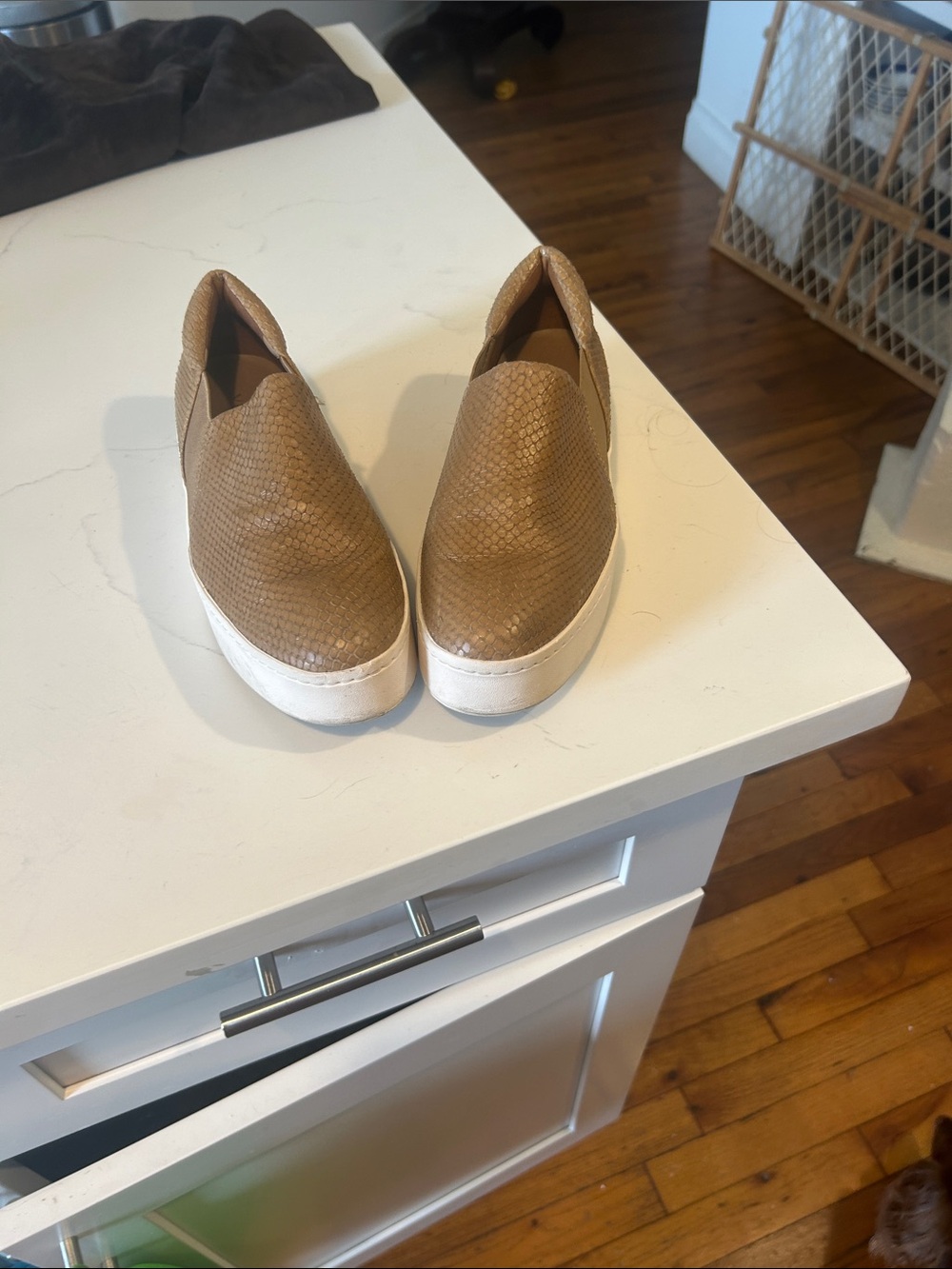 Slip-On Platform Sneakers in Tan by Vince